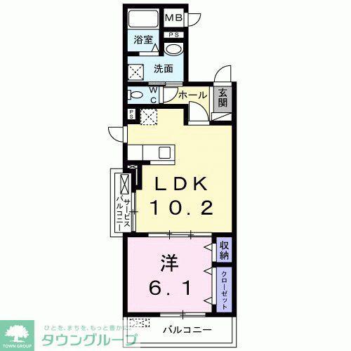 プレシャス エイト II(1LDK/2階)の間取り写真