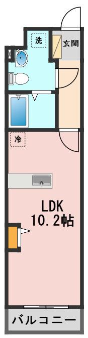 BELL WOOD瑞江(1K/2階)の間取り写真