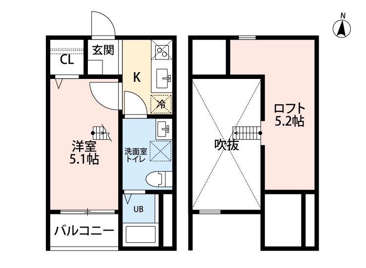 シルバード(1SK/2階)の間取り写真