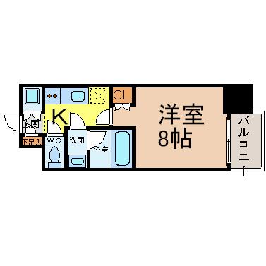 シエルブルー栄(1K/6階)の間取り写真