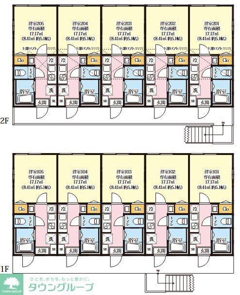 CASA二俣川(1K/1階)の間取り写真