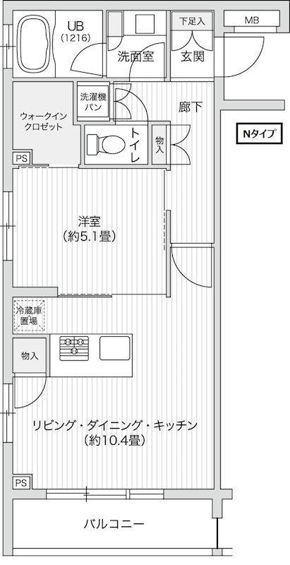 レジディア笹塚II(1LDK/2階)の間取り写真