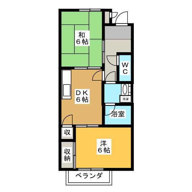 サンサープラスIII(2DK/1階)の間取り写真