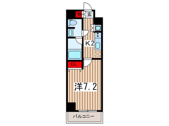 ディームス勝どき(1K/4階)の間取り写真