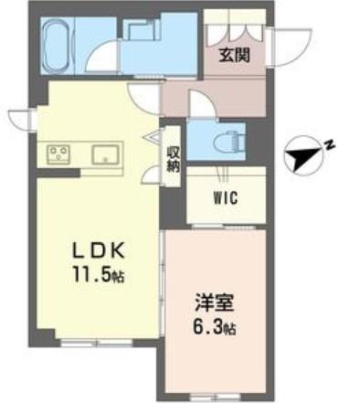 ブレス幕張本郷(1LDK/1階)の間取り写真
