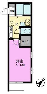 メゾンMJ(1K/2階)の間取り写真
