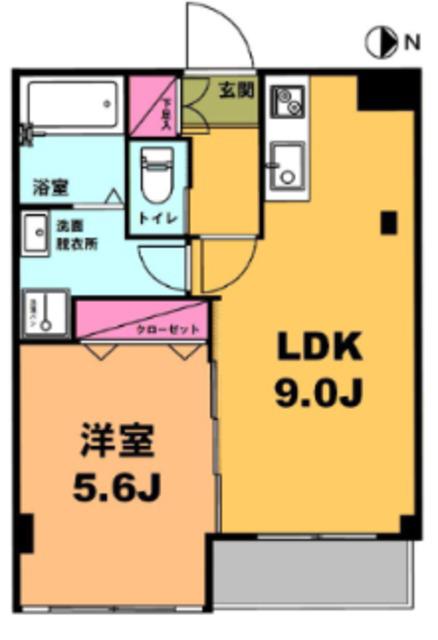 Tマンション11(1LDK/3階)の間取り写真