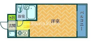 ライオンズマンション三宮(ワンルーム/12階)の間取り写真