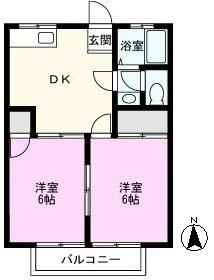 サニーハイツ(2DK/2階)の間取り写真
