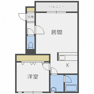 ウィンブルーIII(1LDK/2階)の間取り写真