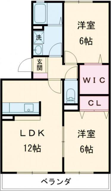 グランジョヴィアル(2LDK/3階)の間取り写真