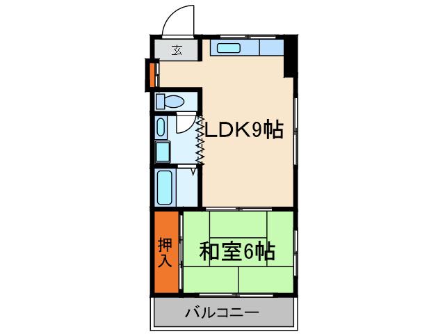 サンプリンスヒル(1LDK/2階)の間取り写真