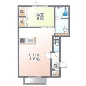 グランドルチェ(1LDK/2階)の間取り写真