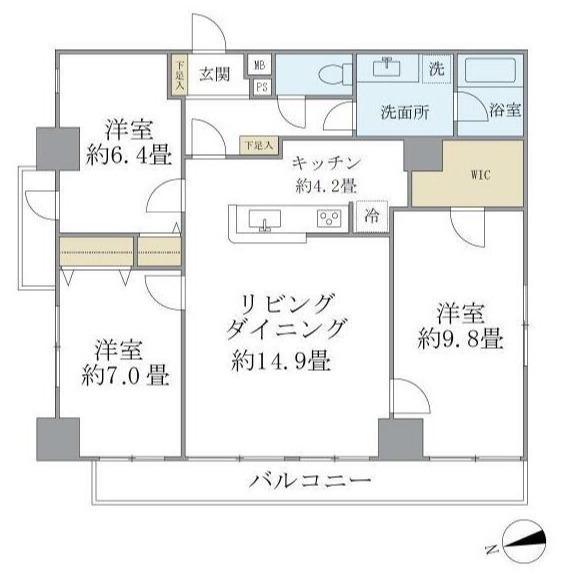 KDXレジデンス秋葉原(3LDK/9階)の間取り写真