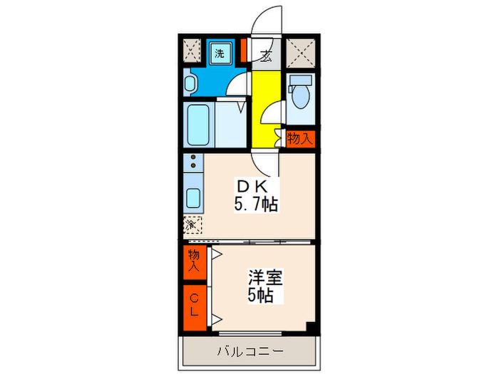 PALAZZO HASHIMOTO QUINTO(1DK/8階)の間取り写真