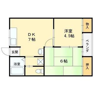 カイザ20(2DK/1階)の間取り写真
