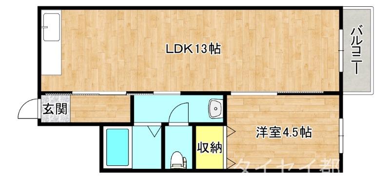 大宮マンション(1LDK/3階)の間取り写真