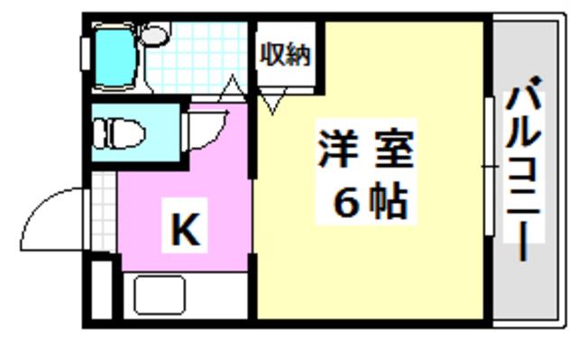 ネオセレス参番館(1K/2階)の間取り写真