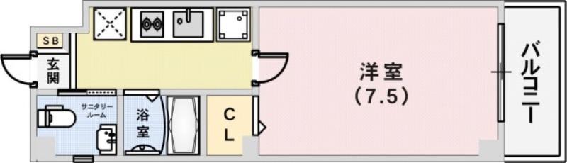 CASA MODERNO(1K/2階)の間取り写真