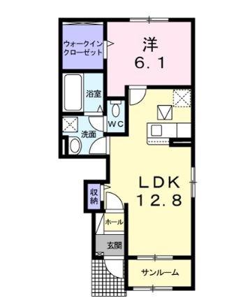 メゾン・ド・グラシーヌ(1LDK/1階)の間取り写真