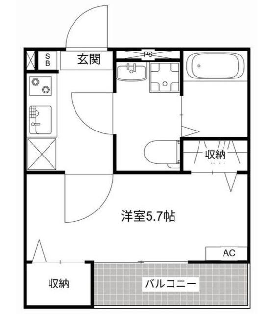 MQUARTO新座II(1K/2階)の間取り写真
