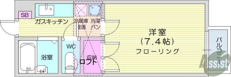 コーポ向日葵(1K/2階)の間取り写真