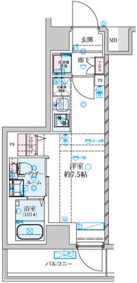 GENOVIA南鳩ヶ谷(ワンルーム/3階)の間取り写真