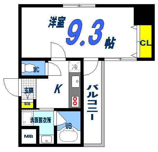 FK BLD(1K/5階)の間取り写真