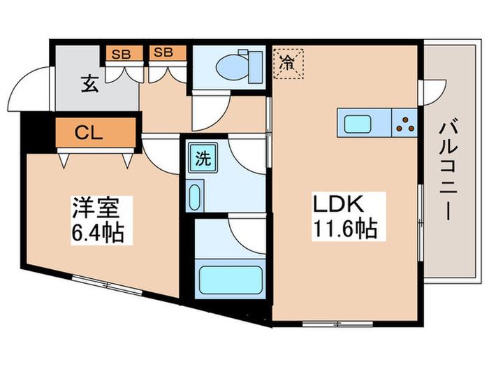 AIFLAT方南町(1LDK/4階)の間取り写真