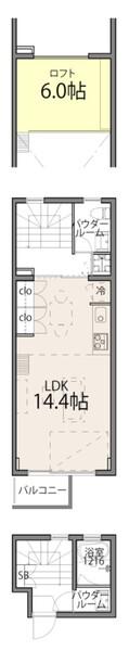 TAS経堂レジデンス(1LDK/2階)の間取り写真