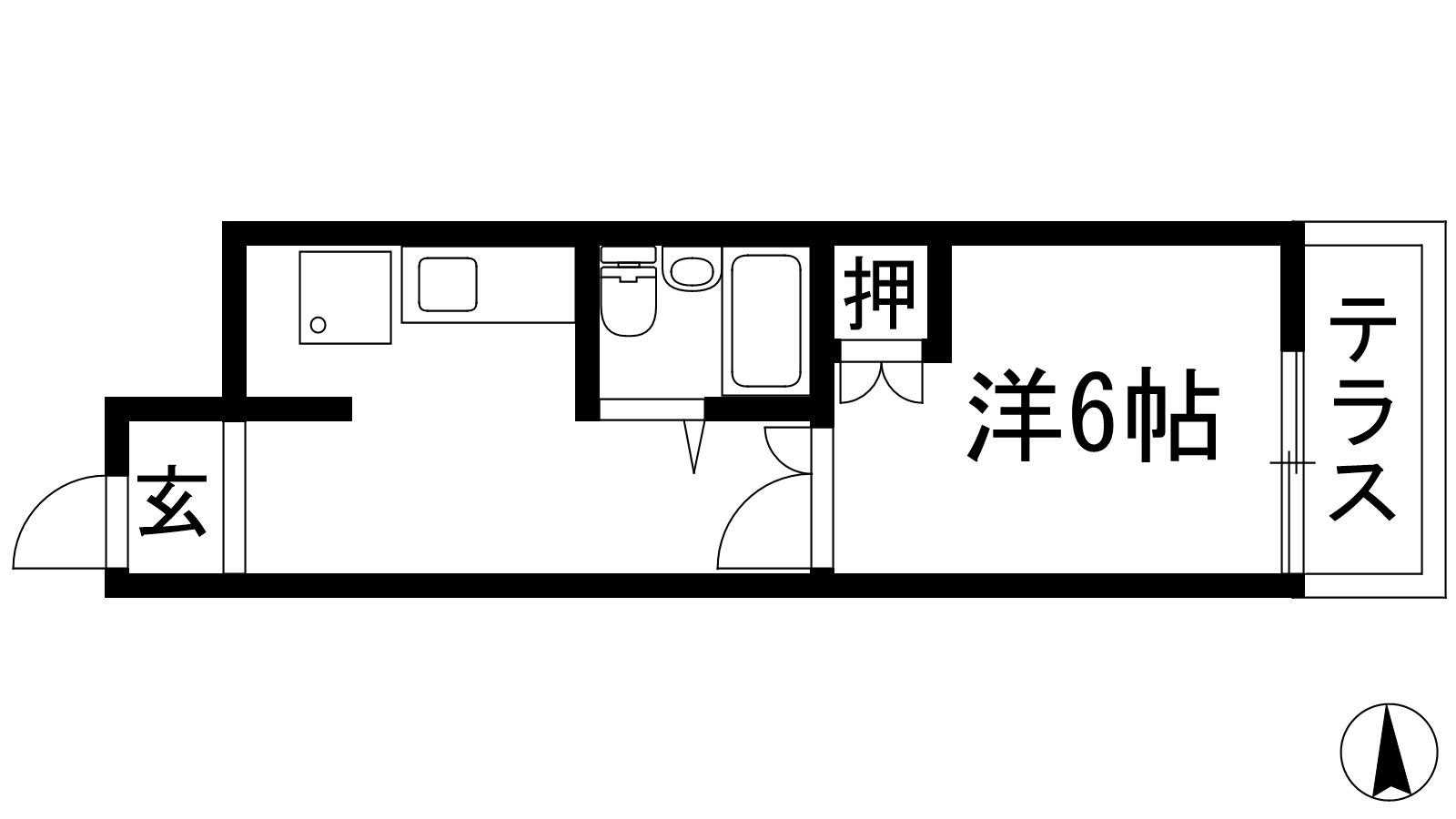 加茂ワンルーム(ワンルーム/1階)の間取り写真