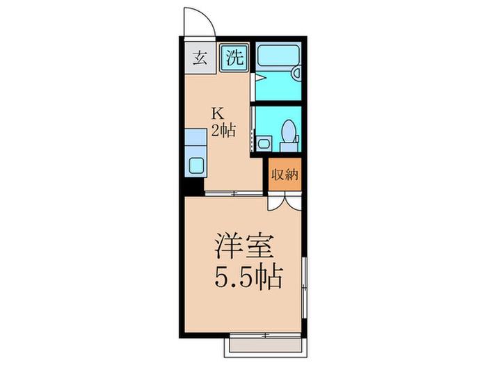 シティハイム緑泉(1K/2階)の間取り写真