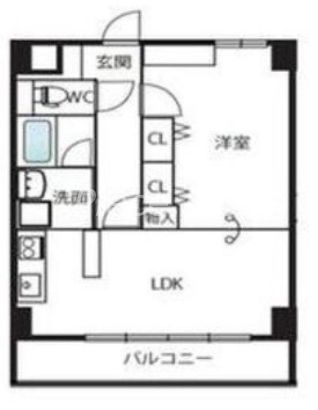 ガーデンレジデンス田川(1LDK/3階)の間取り写真