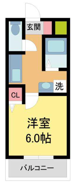 三記マンションIII(1K/2階)の間取り写真
