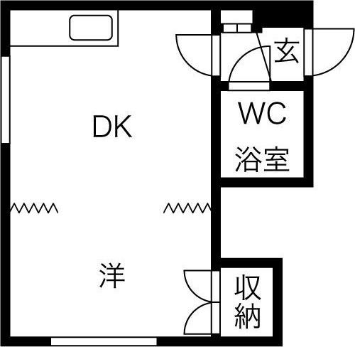 メイプル(1DK/4階)の間取り写真