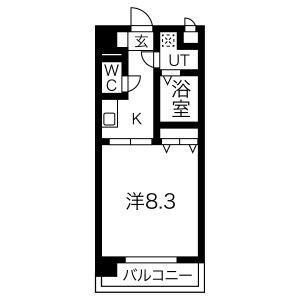 MS CALM(1K/2階)の間取り写真
