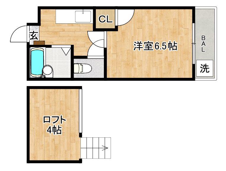 コスモアイリス(1K/1階)の間取り写真