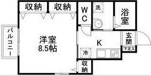 サンライズ連坊駅南(1K/1階)の間取り写真