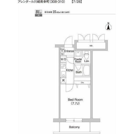 プライムアーバン川崎南幸町(1K/3階)の間取り写真