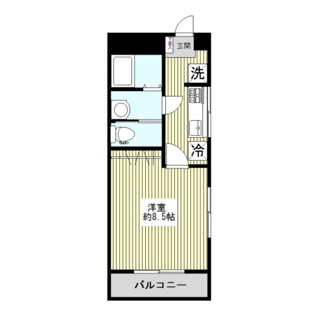 三田高島平第3コーポ(1K/5階)の間取り写真