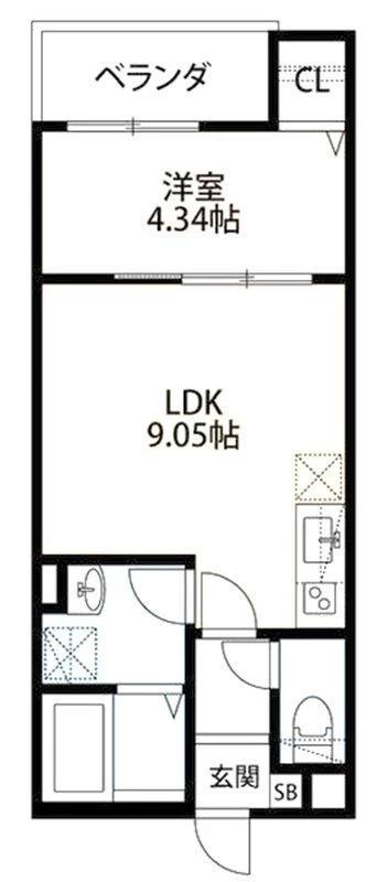 アイティーオ七道(1LDK/3階)の間取り写真