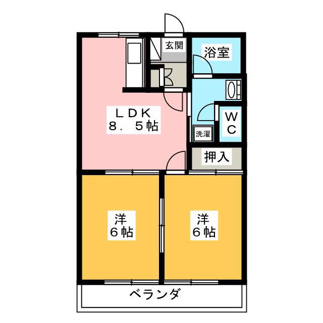 パールガーデン(2LDK/2階)の間取り写真