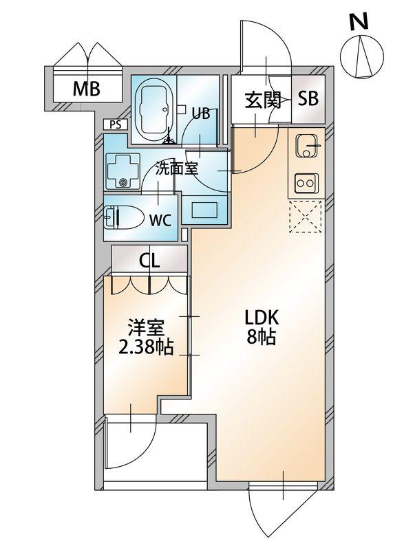 オープンブルーム八広イースト(1LDK/1階)の間取り写真
