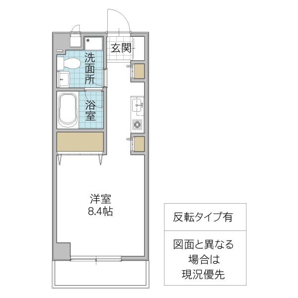エミネンス洞峰(ワンルーム/3階)の間取り写真