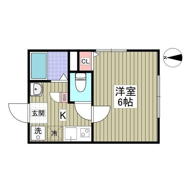 ソラーレ笹塚(1K/2階)の間取り写真