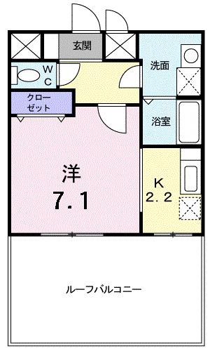 プリムローズ(1K/6階)の間取り写真