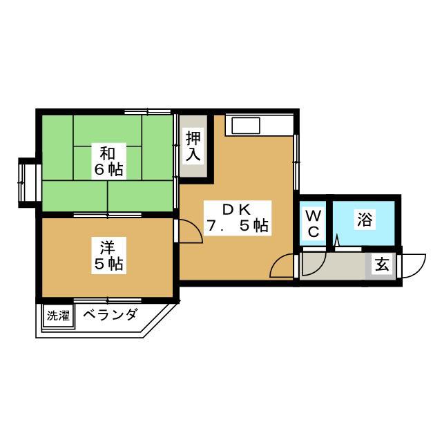 カーサビオレット(2DK/4階)の間取り写真