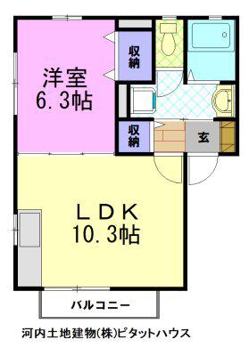 ルナパレス(1LDK/2階)の間取り写真