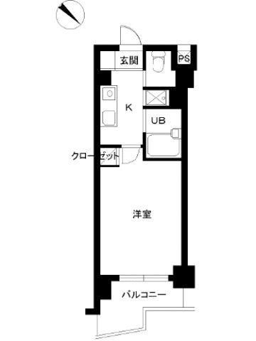 スカイコート文京白山(1K/1階)の間取り写真
