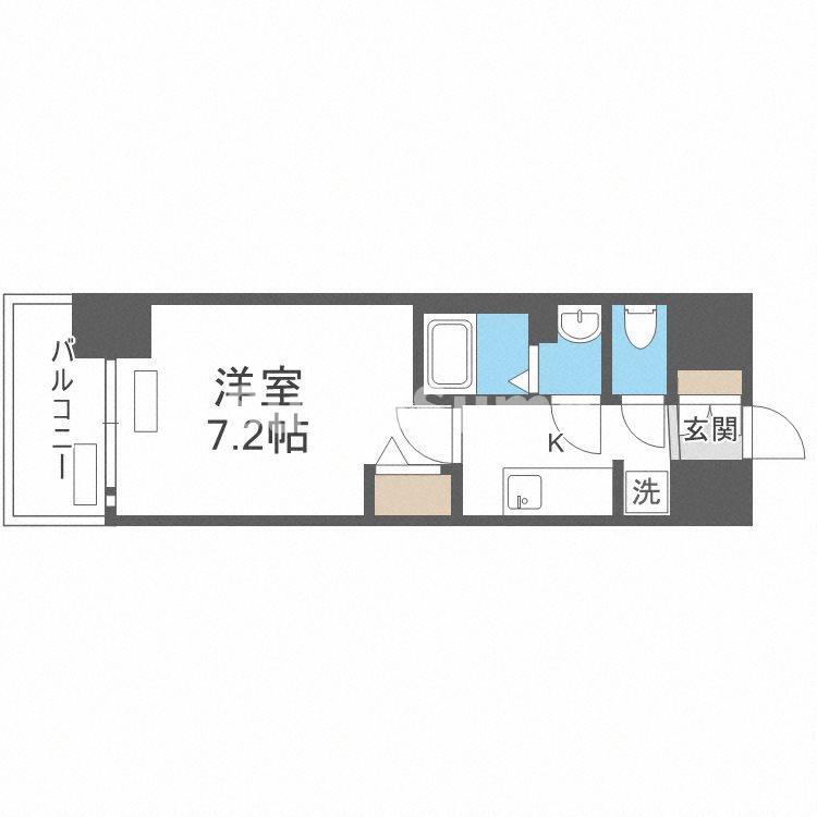 プレサンス大国町ラヴエニール(1K/9階)の間取り写真